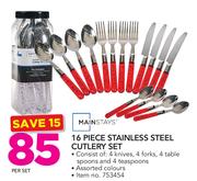 Mainstays 16 Piece Stainless Steel Cutlery Set-Per Set