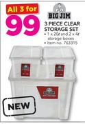 Big Jim 3 Piece Clear Storage Set