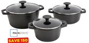 Mainstays 4 Piece Cast Iron Pot Set-Per Set