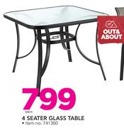 Out & About 4 Seater Glass Table-Each