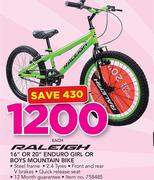 Raleigh 16" Or 20" Enduro Girl Or Boys Mountain Bike-Each