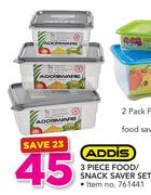 Addis 3 Piece Food/Snack Saver Set