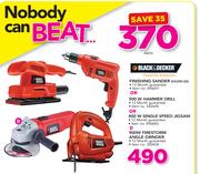 Black & Decker Finishing Sander KA300-QS Or 500W hammer Drill Or 400W Single Speed Jigsaw-Each