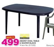 Antracite Ebony Oval table 6 Seater Black