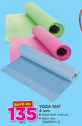 Yoga Mat Assorted Colours-4mm Each