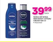 Nivea Or Nivea Men Body Lotion/Cream Assorted-400ml Each