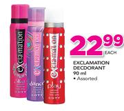 Exclamation Deodorant Assorted-90ml Each