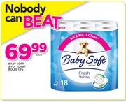 Baby Soft 2 Ply Toilet Rolls-18's Each
