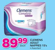 Clemens Adult Nappies Assorted-15's Each