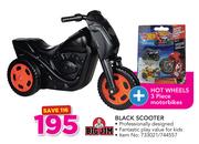 Big Jim Black Scooter With Plus Hot Wheels 3 Piece Motor Bikes