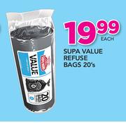 Supa White Refuse Bags-20's Each
