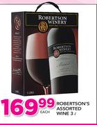 Robertsons Assorted Wine-3Ltr Each