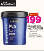 Homestead Fast Hide Matt PVA White-20Ltr