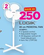 Logik 40cm Pedestal Fan LT-40P01