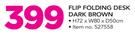 Flip Folding Desk Dark Brown