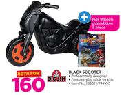 Big Jim Black Scooter With Hot Wheels Motorbike 3 Piece 
