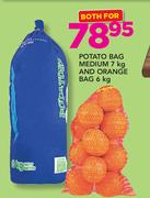 Potato Bag Medium 7Kg And Orange Bag 6Kg Combo