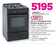 Defy 60cm 4 Burner Gas Stove Black DGS170
