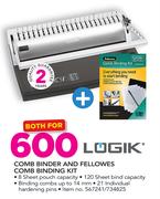 Logik Comb Binder And Fellowes Comb Binding Kit
