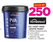 Homestead 20Ltr Fast Hide White Paint
