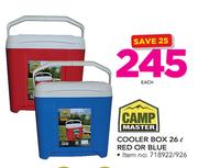 Camp Master Cooler Box 26Ltr Red Or Blue-Each