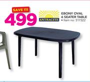 Antracite Ebony Oval 6 Seater Table