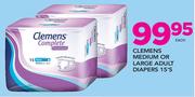 Clemens Medium Or Large Adult Diapers 15's-Each