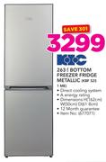 KIC 263ltr Bottom Freezer Metallic Fridge KBF 525 1ME