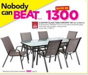Out & About 6 Seater Glass Table Brown 180cm KTS0091U
