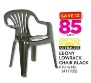 Antracite Ebony Lowback Black Chair-Each 