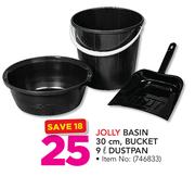 Jolly Basin 30cm, Bucket 9ltr Dustpan