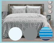 Mainstays Double Microfiber Duvet Cover Damask Grey