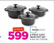 Mainstays 6-Piece Cast Iron Pot Set