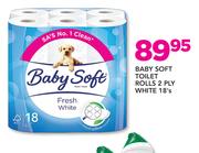 Baby Soft Toilet Rolls White 2 Ply-18's 