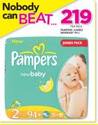 Pampers Jumbo Newbaby-94's Per Pack