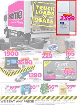 Game Zambia : Truck Loads Of Deals (28 Sep - 11 Oct 2017), page 1
