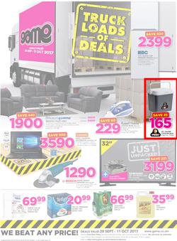 Game Zambia : Truck Loads Of Deals (28 Sep - 11 Oct 2017), page 1