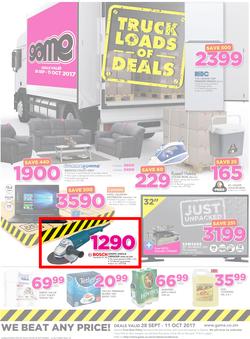Game Zambia : Truck Loads Of Deals (28 Sep - 11 Oct 2017), page 1