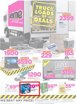 Game Zambia : Truck Loads Of Deals (28 Sep - 11 Oct 2017), page 1