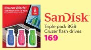 Sandisk Triple Pack 8GB Cruzer Flash Drives