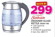 Sunbeam Designer Glass Kettle SDGK-180