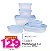 Mainstays 12 Piece Microwave Set-Per Set