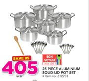 Bon Vogue 25 Piece Aluminium Solid Lid Pot Set-Per Set