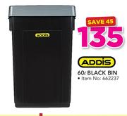 Addis 60Ltr Black Bin