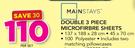Mainstays Double 3 Piece Microfibre Sheets-Per Set Includes Two Matching Pillowcases