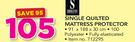 Sheraton Single Quilted Mattress Protector
