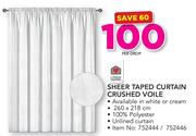 Always Home Sheer Taped Curtain Crushed Voile-Per Drop