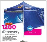 Discovery Adventures 3 x 3m Instant Gazebo With Plus 2 Side Panels
