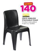 Antracite Onyx Armless Stackable Chair