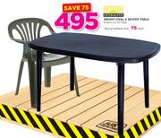 Antracite Ebony Oval 6 Seater table
